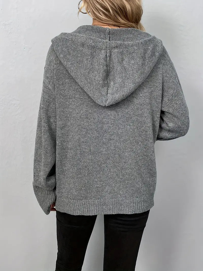 Comfortabele Gebreide Vest met Capuchon voor Elke Dag