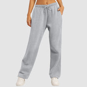 Trainingsbroek dames grijs met elastische taille vooraanzicht