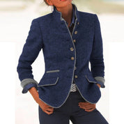 Multi-button Color Matching Women's Woolen Jacket