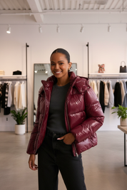 Glanzende Pufferjas / Verstelbare Capuchon / Moderne Vrouwen / Winter