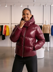 Glanzende Pufferjas / Verstelbare Capuchon / Moderne Vrouwen / Winter