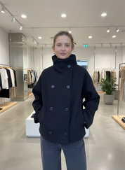Wolblend Jas / Opstaande Kraag / Vrouwen / Winter