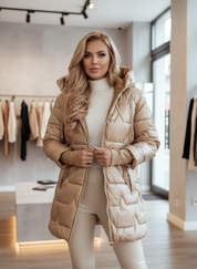 Gewatteerde Jas / Stijlvol Brons / Dames / Winter