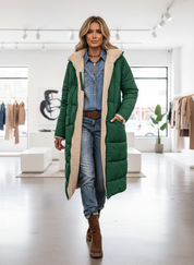 Warme Lange Pufferjas met Superzachte Sherpa Voering