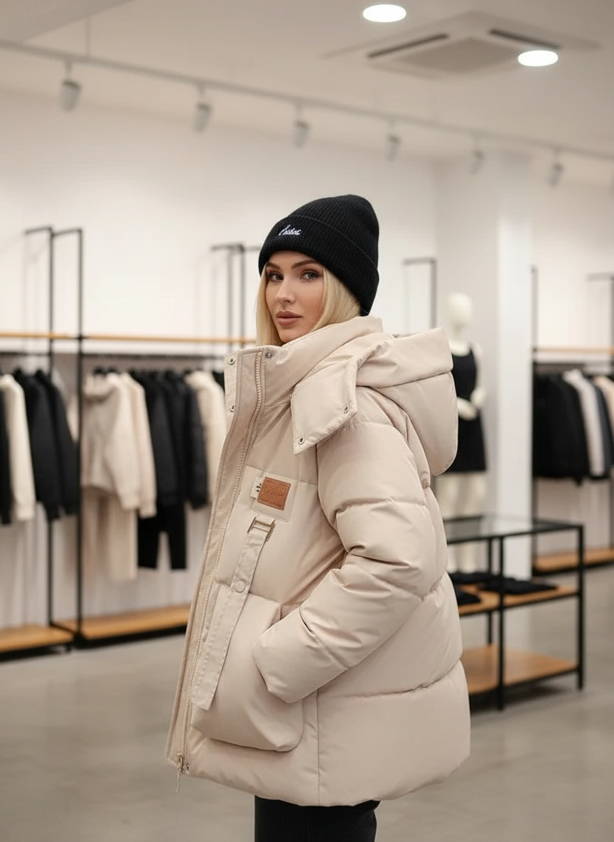 Gewatteerde Jas / Hoge Kraag / Vrouwen / Winter