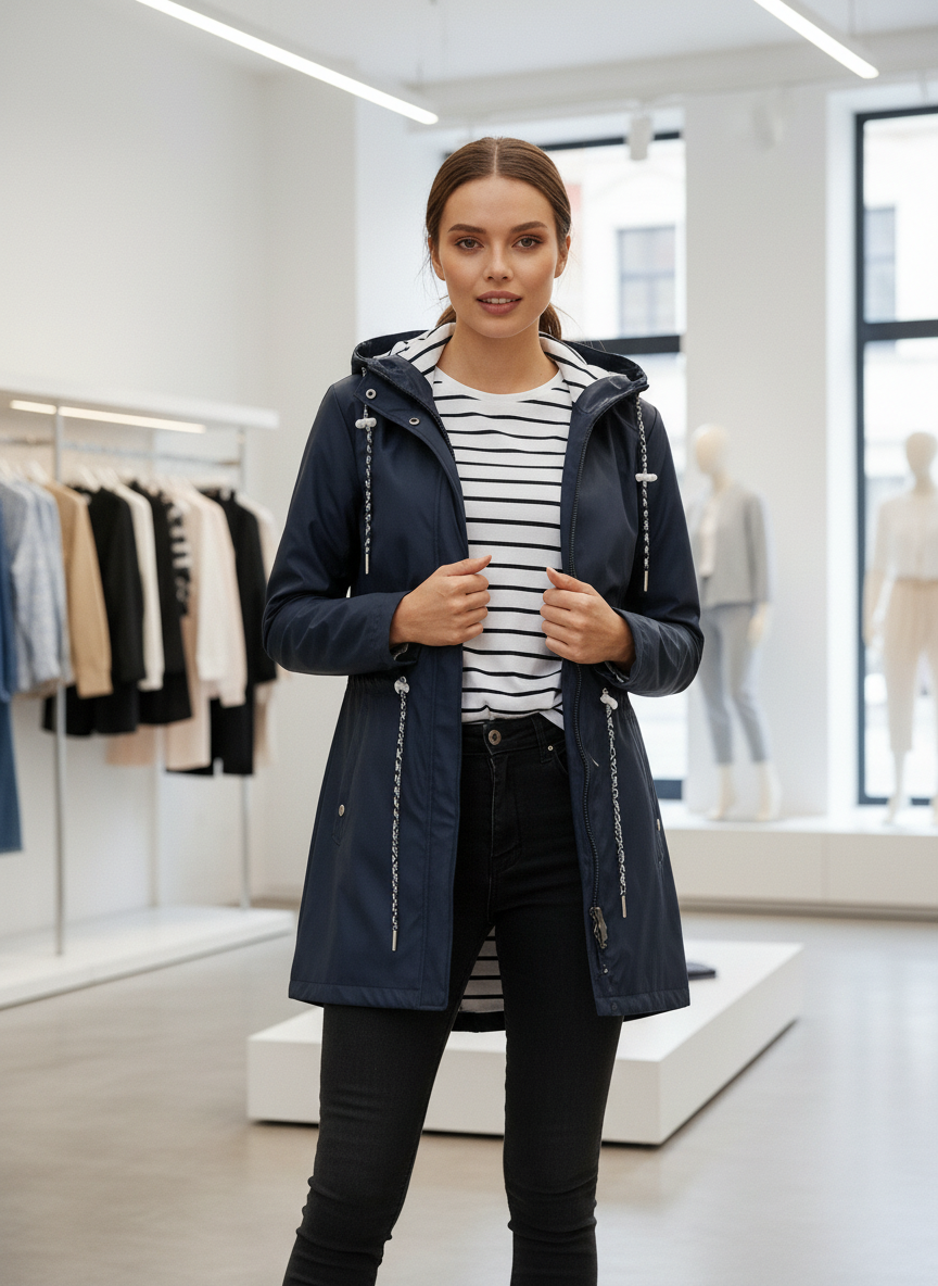 Parka Jas / Waterafstotend met Trekkoord / Moderne Vrouw / Winter