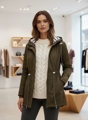 Parka Jas / Waterafstotend met Trekkoord / Moderne Vrouw / Winter