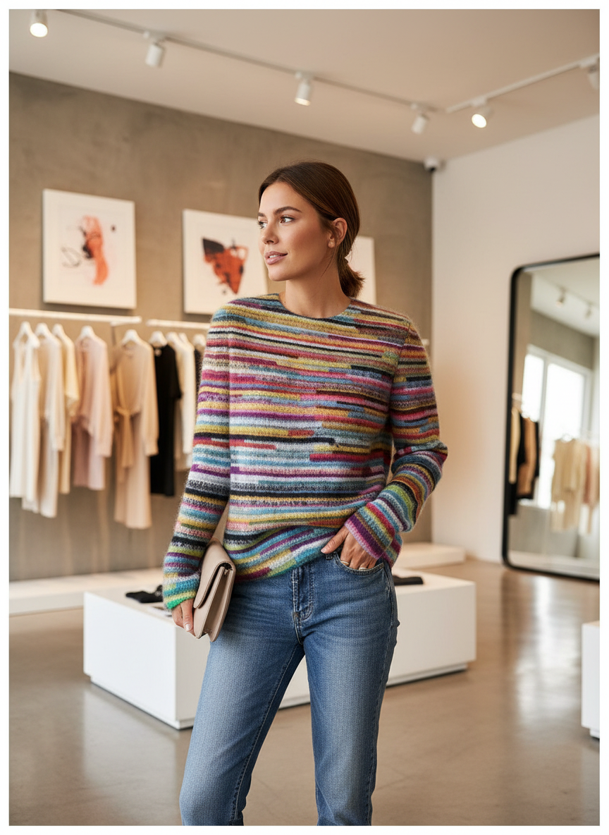 Verfijnde Gebreide Dames Trui met Klassiek Fair Isle Dessin