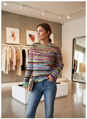 Verfijnde Gebreide Dames Trui met Klassiek Fair Isle Dessin