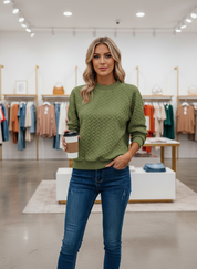 Comfortabel Sweatshirt met Chevronpatroon – Relaxte Pasvorm