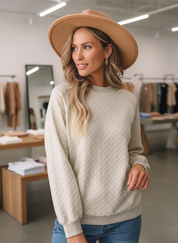 Comfortabel Sweatshirt met Chevronpatroon – Relaxte Pasvorm