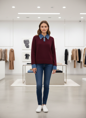 Comfortabele Trui met Ribdetails en Klassieke Pasvorm