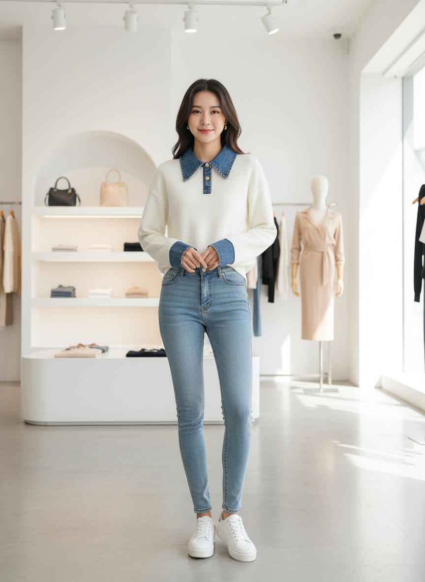 Comfortabele Trui met Ribdetails en Klassieke Pasvorm