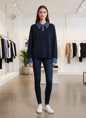 Comfortabele Trui met Ribdetails en Klassieke Pasvorm