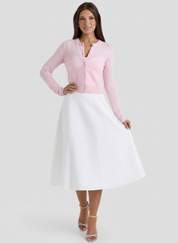 Chique Gebreide Cropped Cardigan in Tijdloos Roze