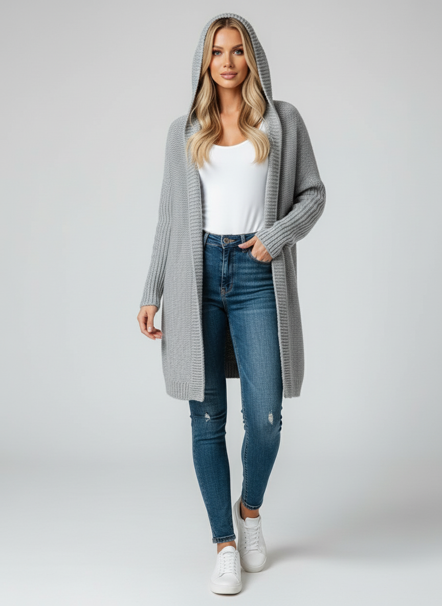 Zachte Hooded Knit Cardigan voor Ultiem Comfort en Stijl