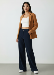 Ribgebreide Trui & Corduroy Set voor Casual Chic Comfort