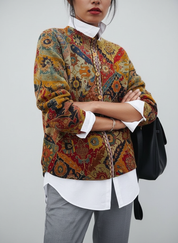 Relaxed Shirt met Levendige Etnische Print voor Ultiem Comfort