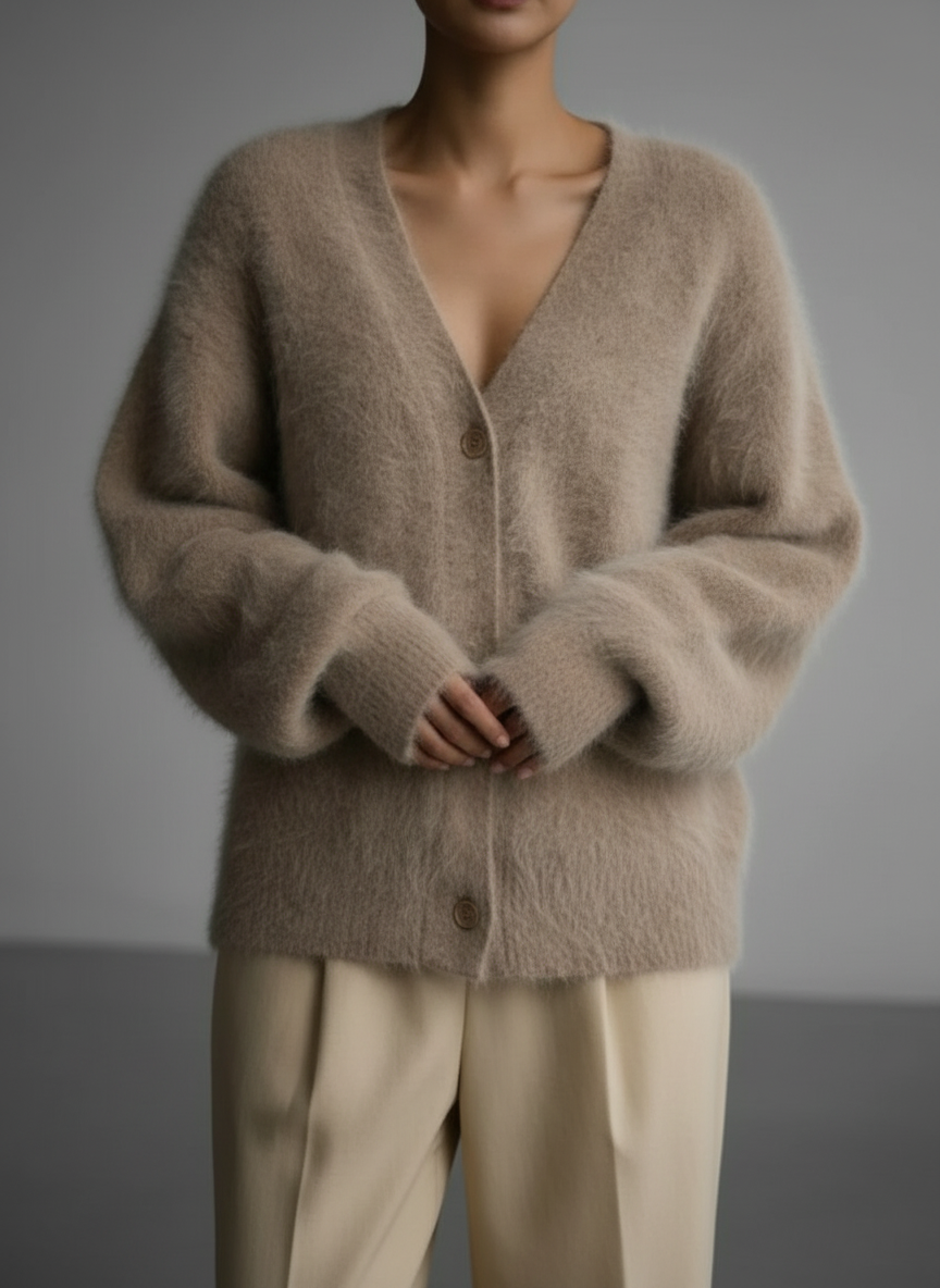 Ultiem Zacht Oversized Vest van Luxe Angora Blend