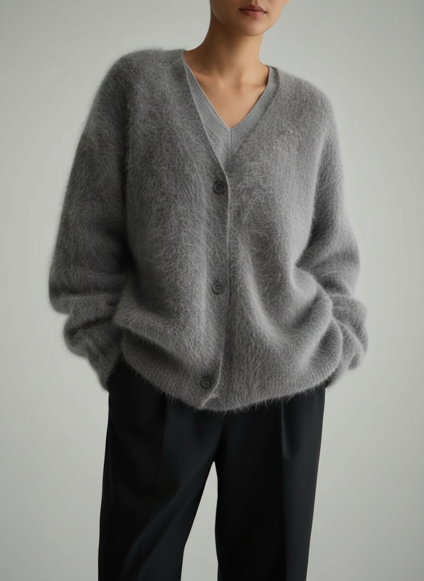 Ultiem Zacht Oversized Vest van Luxe Angora Blend