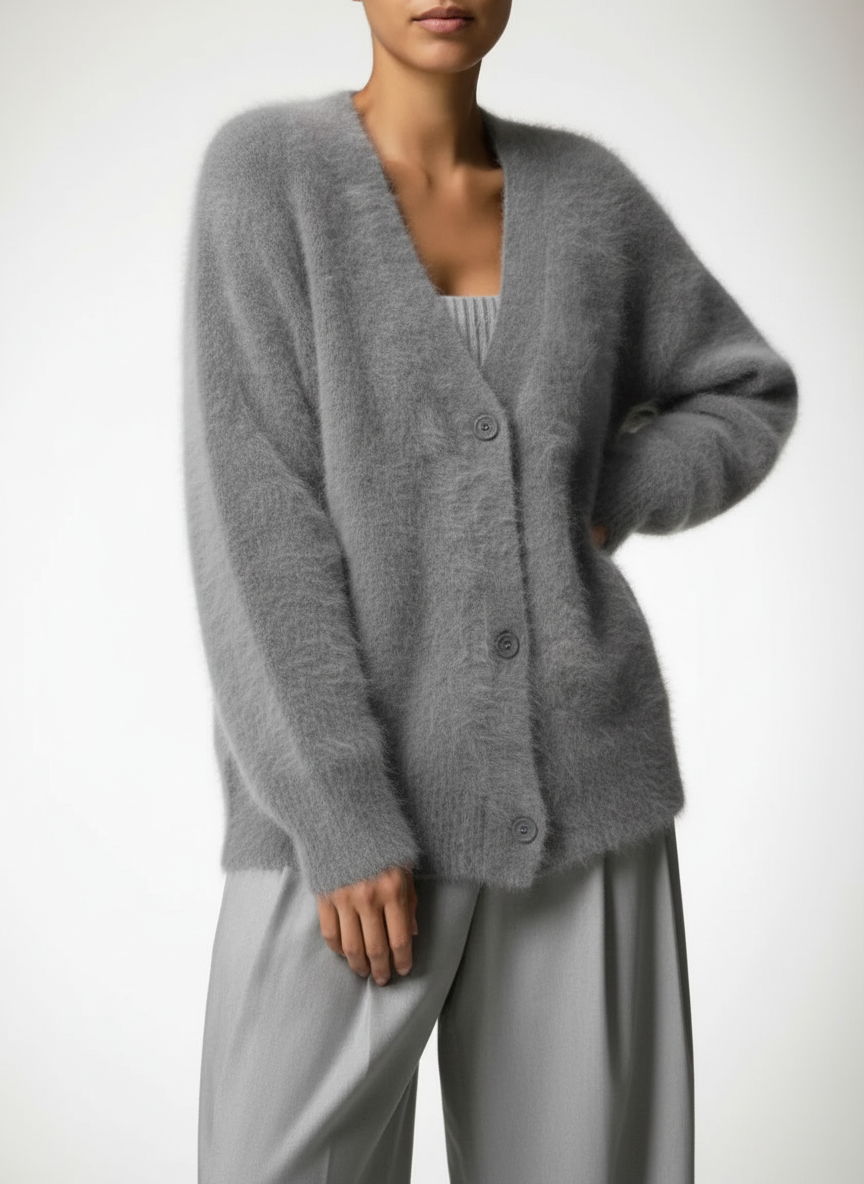 Ultiem Zacht Oversized Vest van Luxe Angora Blend