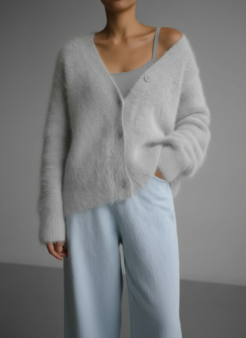 Ultiem Zacht Oversized Vest van Luxe Angora Blend