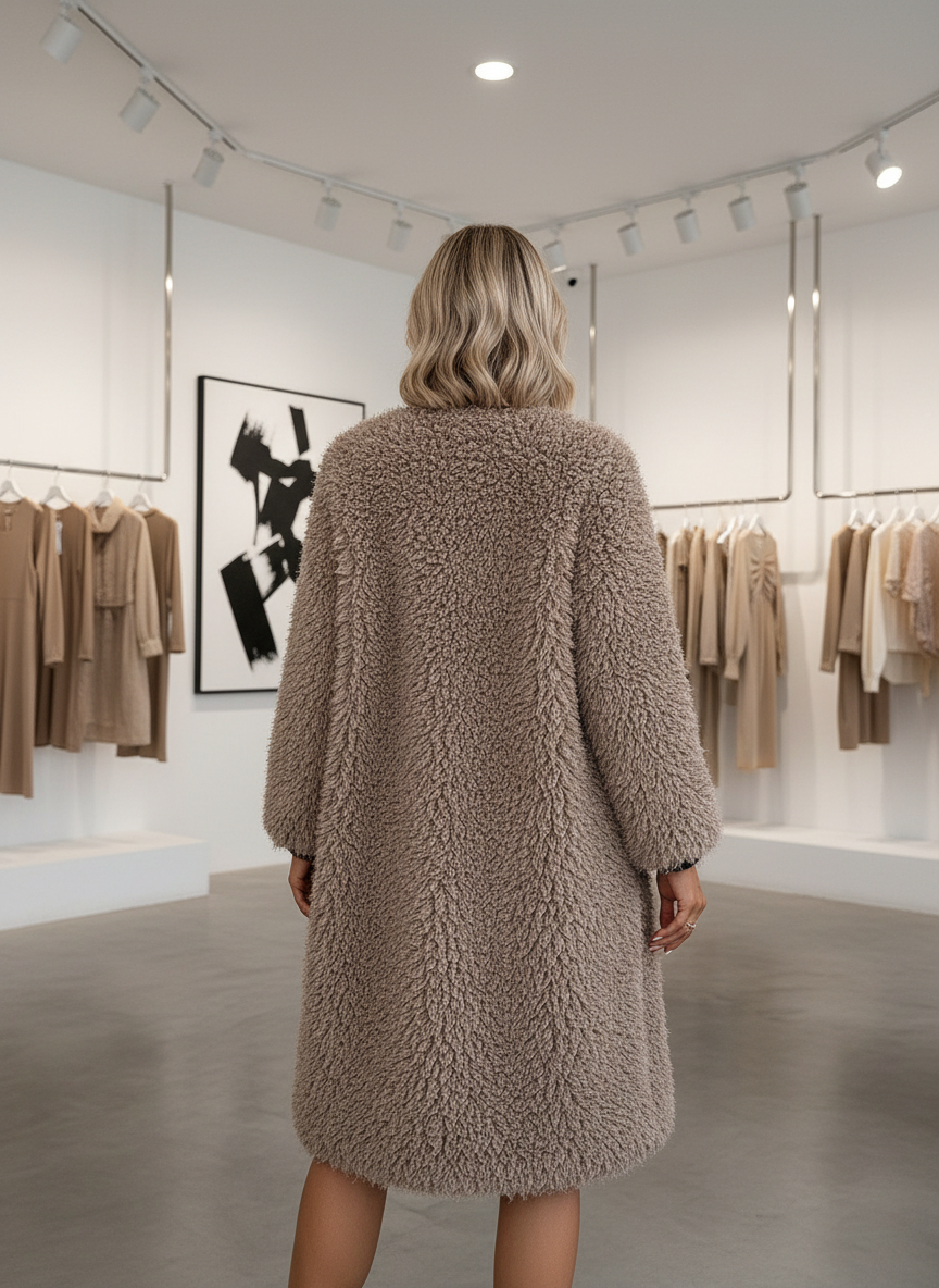 Ultieme Knuffelbare Teddy Jas in Koffiekleur voor Jouw Stijl