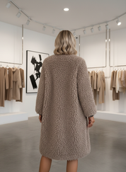 Ultieme Knuffelbare Teddy Jas in Koffiekleur voor Jouw Stijl