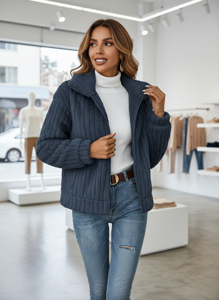 Jouw Pluche Fleece Jas voor Stijlvolle Warmte