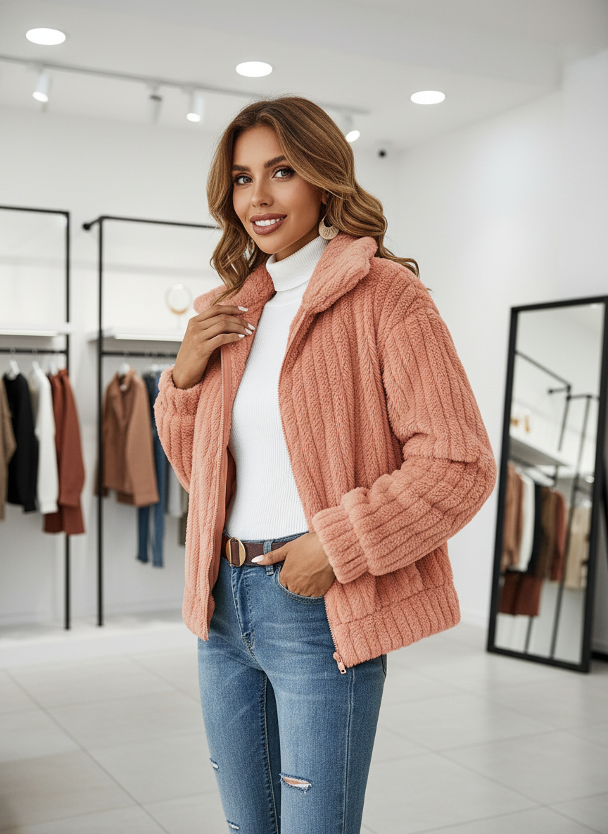 Jouw Pluche Fleece Jas voor Stijlvolle Warmte