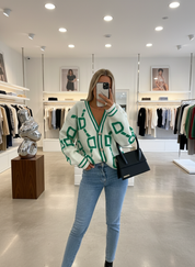 Chique Gebreid Vest met Relaxte Vleermuismouwen en V-hals