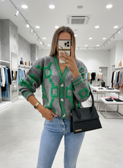 Chique Gebreid Vest met Relaxte Vleermuismouwen en V-hals