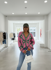 Chique Gebreid Vest met Relaxte Vleermuismouwen en V-hals