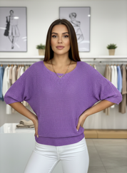 Zachte Gebreide Trui met Elegante Pofmouwen voor Dames