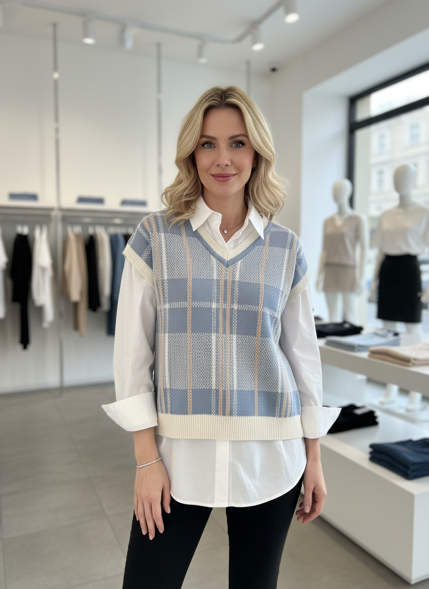 Chique Gebreid Ruiten Vest voor Dames - Heerlijk Zacht