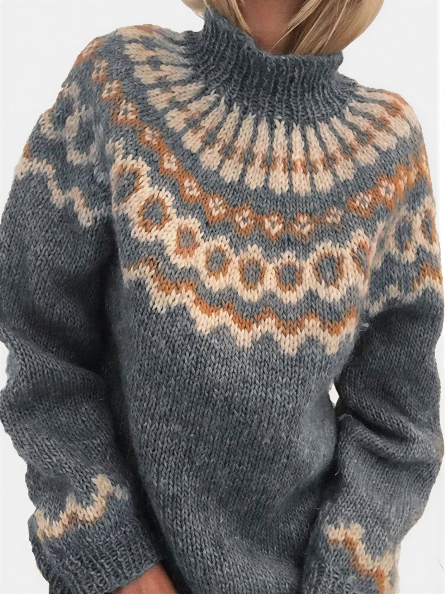 Warme Fair Isle Coltrui met Jacquardprint voor Dames