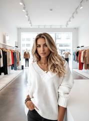 Zachte V-hals Trui met Relaxte Pasvorm voor Elke Dag