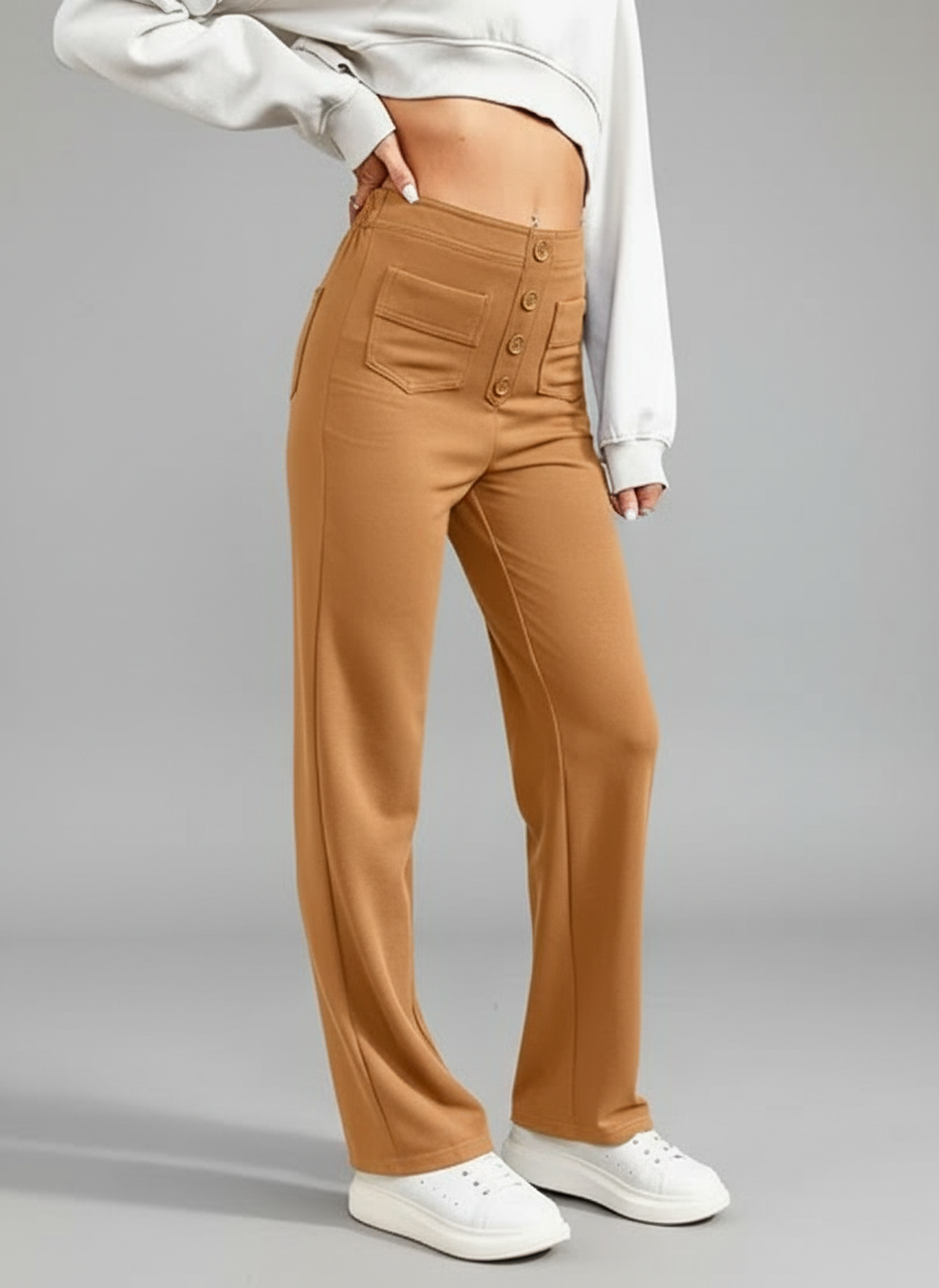 Chique Wijde Broek met Hoge Taille voor Ultiem Comfort