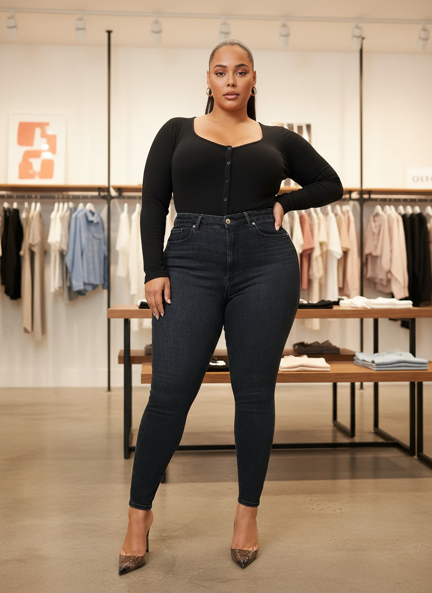 Flatterende High-Waist Skinny Jeans met Perfecte Pasvorm