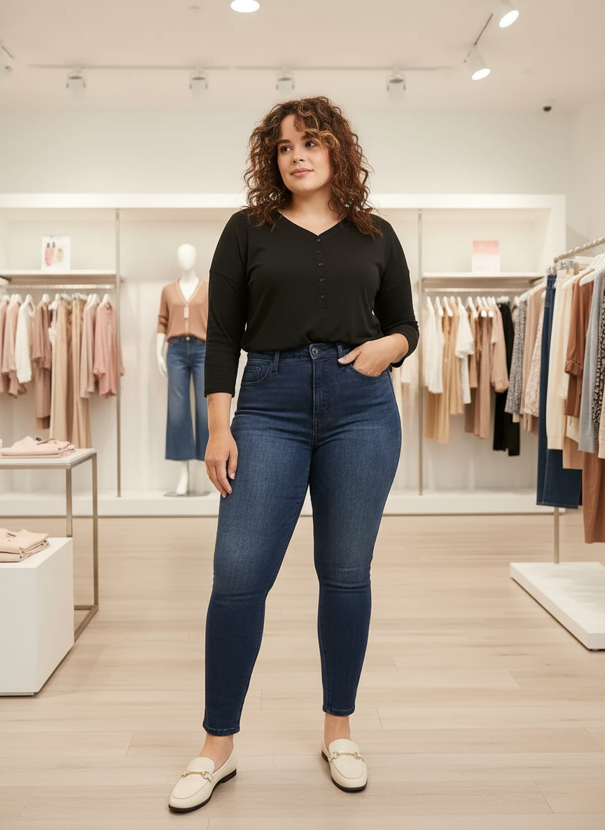 Flatterende High-Waist Skinny Jeans met Perfecte Pasvorm