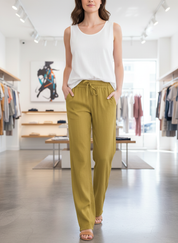 Luchtige Linnenblend Broek voor Dames – Relaxte Pasvorm