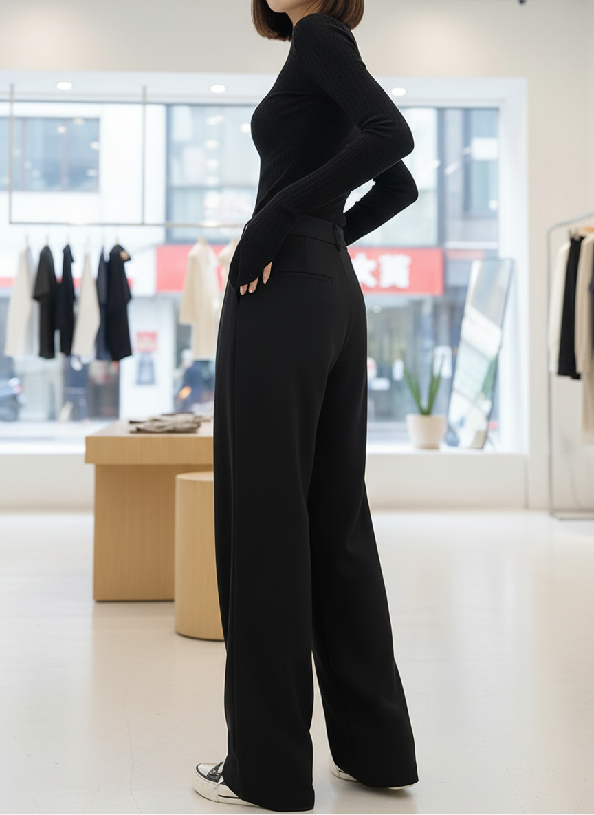 Avant-garde Wijde Broek met Unieke Wikkelrok Stijl