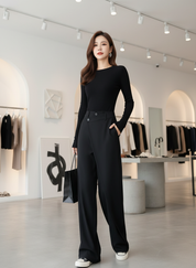 Avant-garde Wijde Broek met Unieke Wikkelrok Stijl