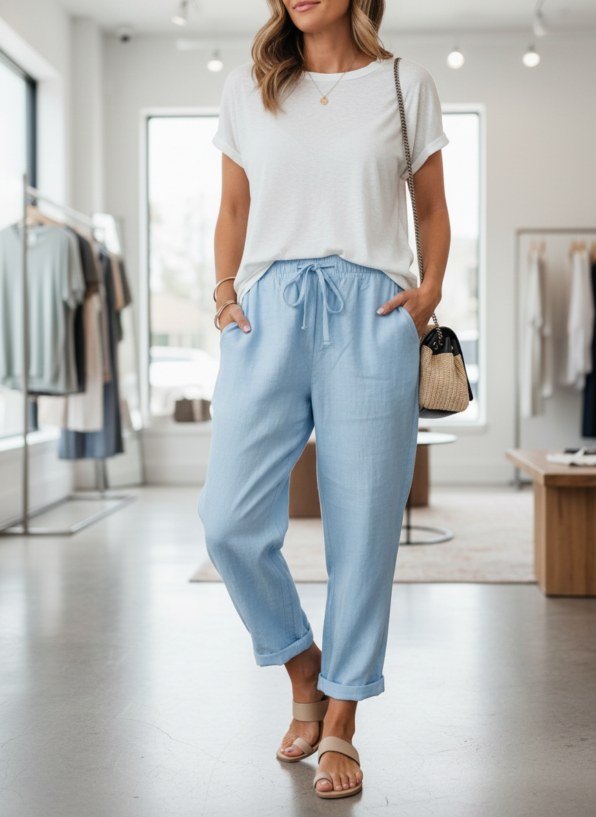 Ademende Linnen Blend Broek voor een Moeiteloze Zomerlook