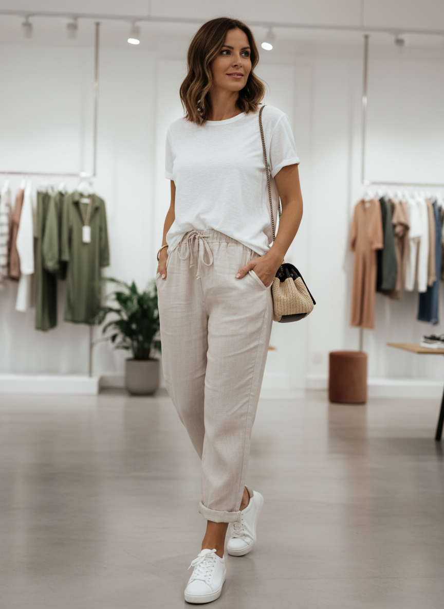 Ademende Linnen Blend Broek voor een Moeiteloze Zomerlook