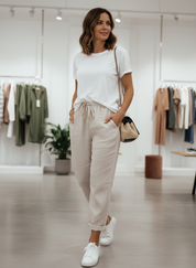 Ademende Linnen Blend Broek voor een Moeiteloze Zomerlook