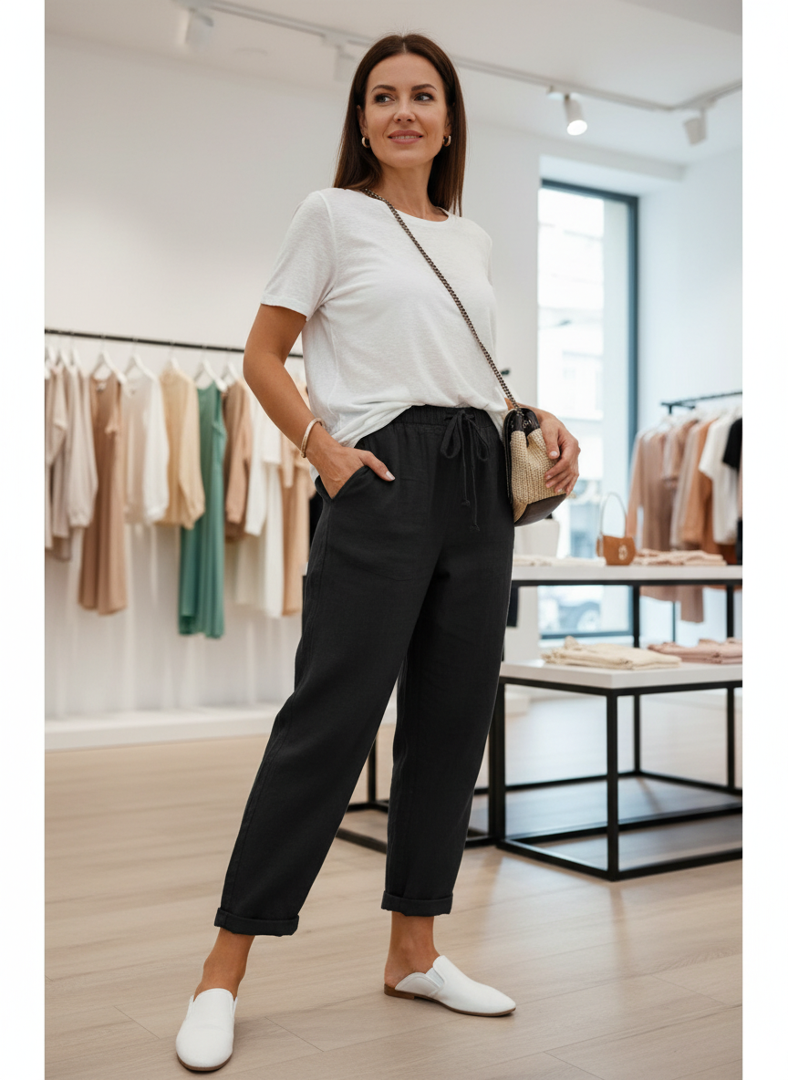Ademende Linnen Blend Broek voor een Moeiteloze Zomerlook