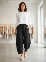 Luchtige Linnen Mix Broek voor Dames | Stijlvol Zomercomfort
