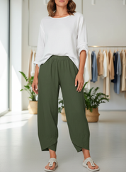 Luchtige Linnen Mix Broek voor Dames | Stijlvol Zomercomfort