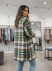 Chique Geruite Tussenjas met Wolblend: Perfecte Laag